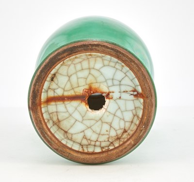 Lot 357 - A Chinese Apple Green Glazed Baluster Vase