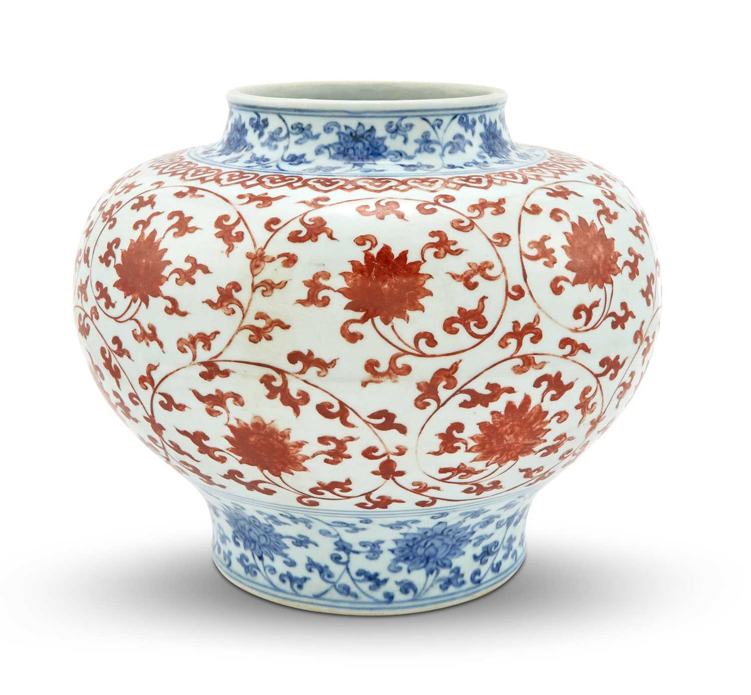 Lot 195 - A Chinese Blue and Red Porcelain Jar