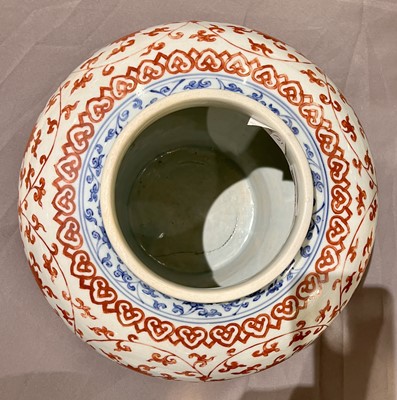 Lot 195 - A Chinese Blue and Red Porcelain Jar