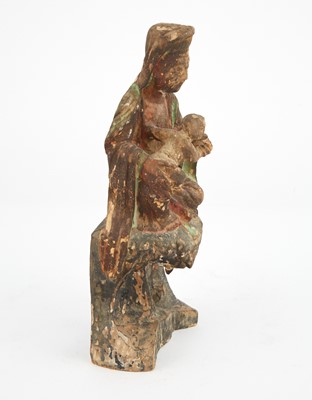 Lot 93 - A Chinese Polychromed Wood Figure of Songzi Guanyin