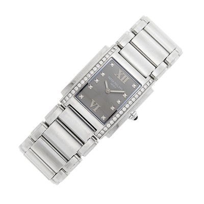 Lot 66 - Patek Phillipe Stainless Steel and Diamond 'Twenty-4' Wristwatch, Ref. 4910/10A