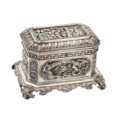 Lot 225 - Chinoiserie Silver Plated Tea Caddy