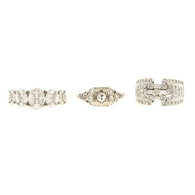 Lot 2083 - Three White Gold and Diamond Rings