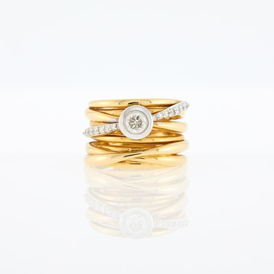 Lot 1016 - Effy Wide Two-Color Gold and Diamond Ring