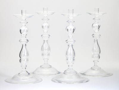 Lot 148 - Group of Four Steuben Glass Candlesticks