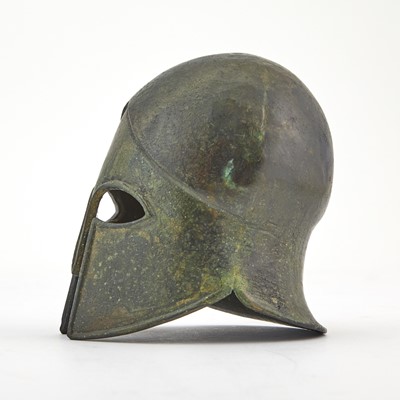 Lot 122 - A Likely Grand Tour Bronze Model of a Corinthian Helmet