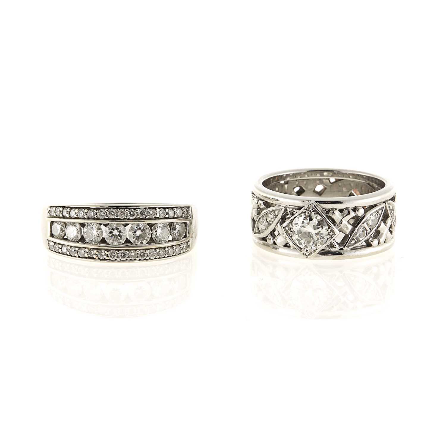 Lot 2079 - Two White Gold and Diamond Rings