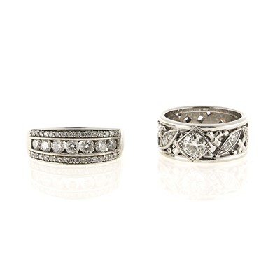 Lot 1071 - Two White Gold and Diamond Rings