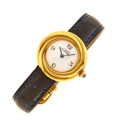 Lot 1005 - Must de Cartier Silver-Gilt 'Trinity' Wristwatch