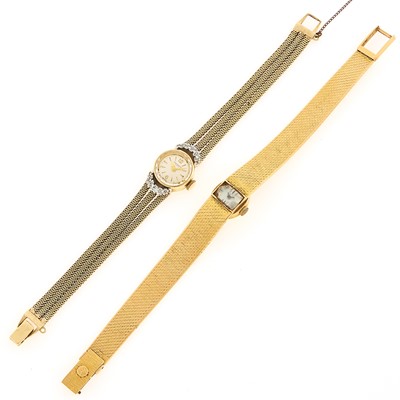 Lot 1231 - Two Gold Wristwatches