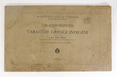 Lot 26 - [TOBACCO]
SPARANO, NICOLA and G. CONTI, illustrator. Guida agrario-merceologica dei tabacchi greggi indigeni...