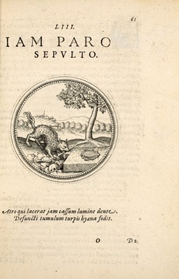 Lot 4 - CAMERARIUS, JOACHIM
Symbolorum et emblematum animalibus quadrupedibus.