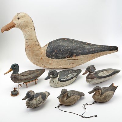 Lot 165 - Group of Painted and Carved Wood and Papier Mache Duck Decoys