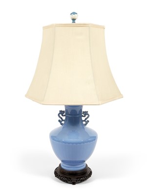 Lot 104 - A Chinese Blue Glazed Porcelain Vase