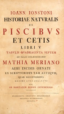 Lot 13 - JONSTON, JOHN
Historiae Naturalis. De piscibus et cetis. Libri V...