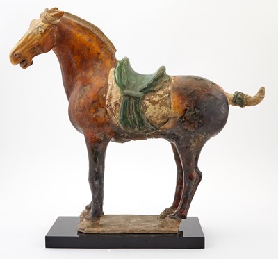 Lot 305 - A Chinese Sancai-Glazed Pottery Horse