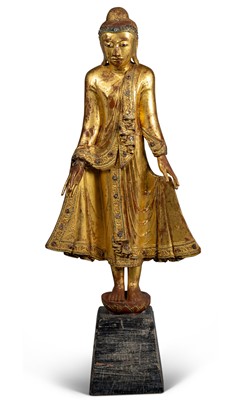 Lot 263 - A Burmese Giltwood Figure of Buddha