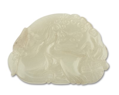 Lot 39 - A Chinese White Jade Carved Plaque