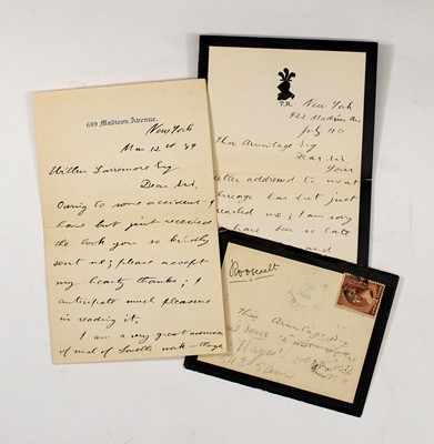 Lot 16 - With two signed letters by Theodore Roosevelt