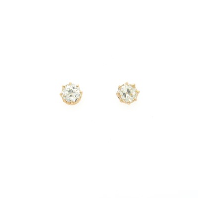 Lot 1265 - Pair of Gold and Diamond Stud Earrings