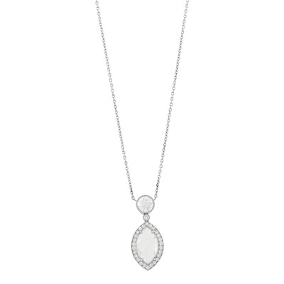 Lot 86 - Platinum and Diamond Pendant-Necklace
