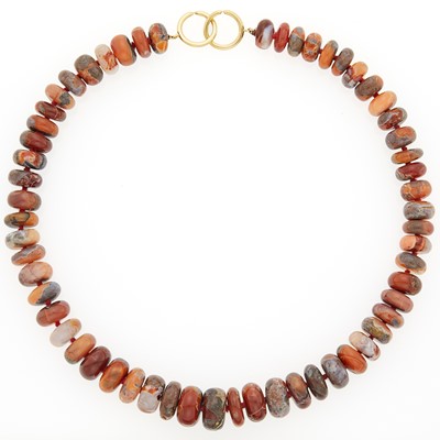Lot 1015 - Tiffany & Co., Paloma Picasso Agate Bead Necklace with Gold Clasp