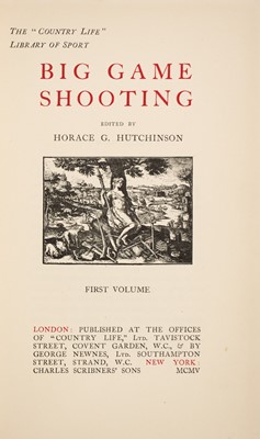 Lot 81 - [BIG GAME HUNTING]
HUTCHINSON, HORACE G., ed. Big Game Shooting.