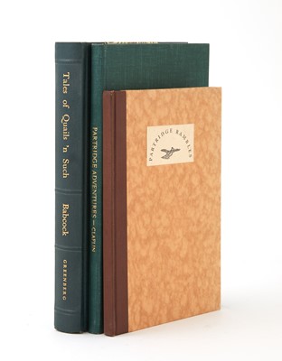 Lot 67 - [HUNTING]
Three books about partridge and quail shooting.