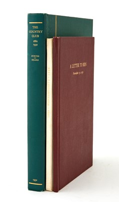 Lot 99 - [GOLF CLUBS]
Three privately printed books commemorating various golf clubs...