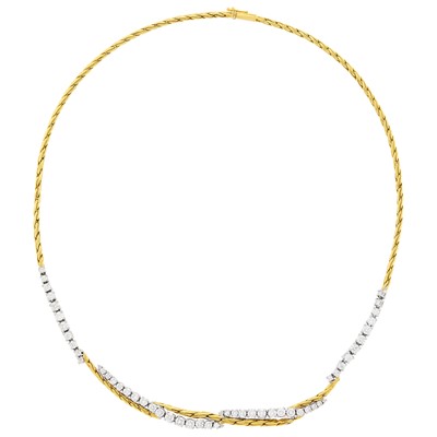 Lot 7 - Gold, Platinum and Diamond Necklace