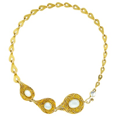 Lot 1096 - Elisabeth Treskow Gold and Moonstone Necklace