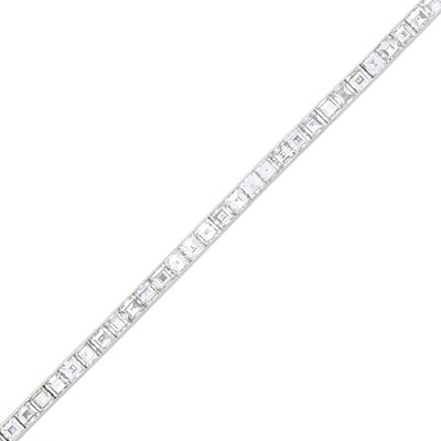 Lot 260 - Platinum and Diamond Straightline Bracelet