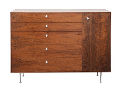 Lot 1065 - George Nelson for Herman Miller Rosewood Thin Edge Chest of Drawers with Cabinet