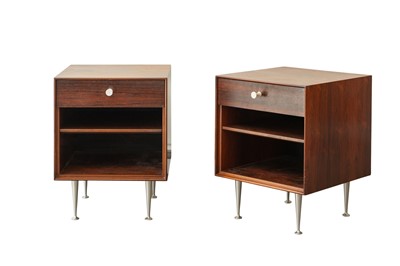 Lot 1066 - Pair of George Nelson for Herman Miller Rosewood Thin Edge Nightstands