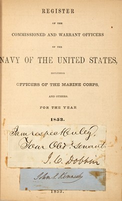 Lot 53 - The 1853 Army & Navy Registers, with mounted signature of Jefferson Davis