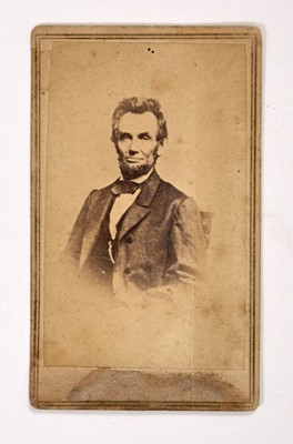 Lot 59 - A dark carte de visite portrait of Lincoln