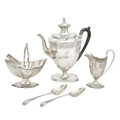 Lot 210 - Assembled George III Sterling Silver Coffee Service