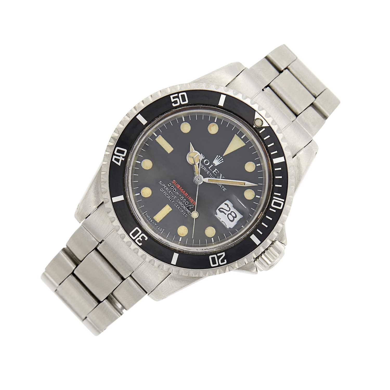 Lot 76 - Rolex Gentleman's Stainless Steel  'Red Submariner' Wristwatch, Ref. 1680