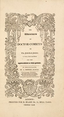 Lot 5 - [COLOR PLATE]
A MODERN SYNTAX; [after WILLIAM COMBE]. The Adventures of Doctor Comicus...
