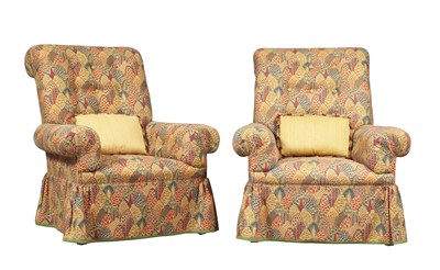 Lot 177 - Pair of Upholstered Club Chairs