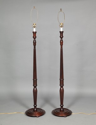 Lot 98 - Pair of Mahogany Stained Floor Lamps
