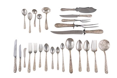 Lot 1126 - Assembled Sterling Silver "Repousse" Pattern Flatware Service