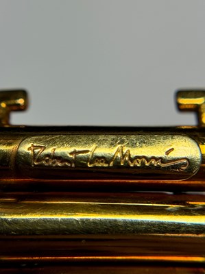 Lot 97 - Robert Lee Morris Sculptural Twisted Gold Cylinder Link Necklace