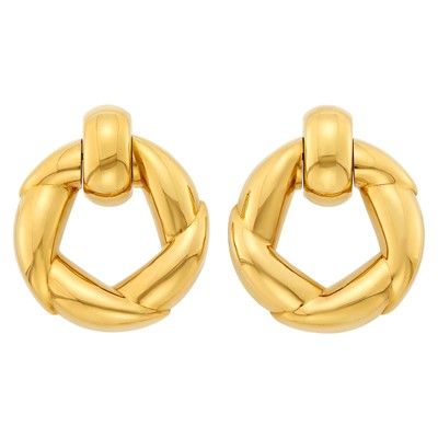 Lot 39 - Cartier Pair of Gold Doorknocker Earrings