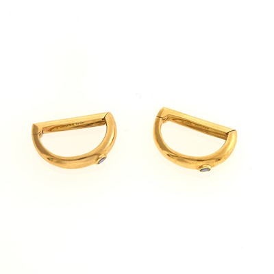 Lot 1036 - Cartier Pair of Gold and Sapphire Cufflinks