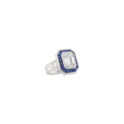 Lot 62 - Platinum, Diamond and Sapphire Ring