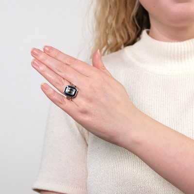 Lot 62 - Platinum, Diamond and Sapphire Ring