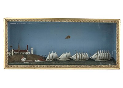 Lot 1052 - Carved and Painted Shadowbox Diorama