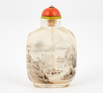 Lot 10 - A Chinese Inside-Painted Glass Snuff Bottle by Zhou Leyuan