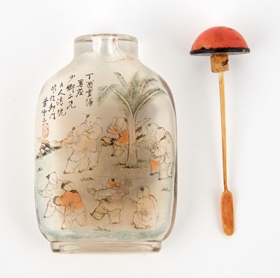 Lot 1 - A Chinese Inside-Painted Glass Snuff Bottle by Ye Zhongsan